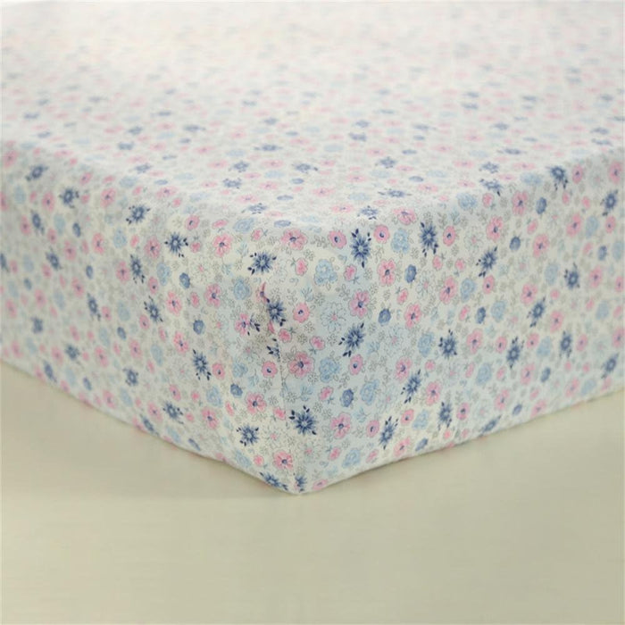 Pink Butterfly Floral Crib Bedding Sets for Girls | 4 Piece Nursery Set | Comforter, Fitted Crib Sheet, Crib Skirt, Diaper Stacker Included