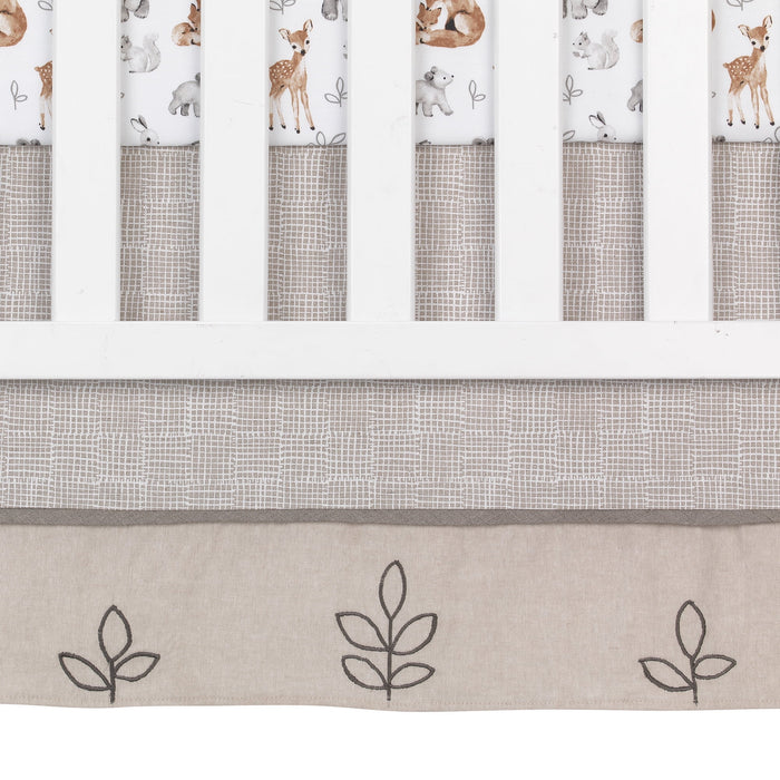 Painted Forest 4-Piece Crib Bedding Set - Gray, Beige, White