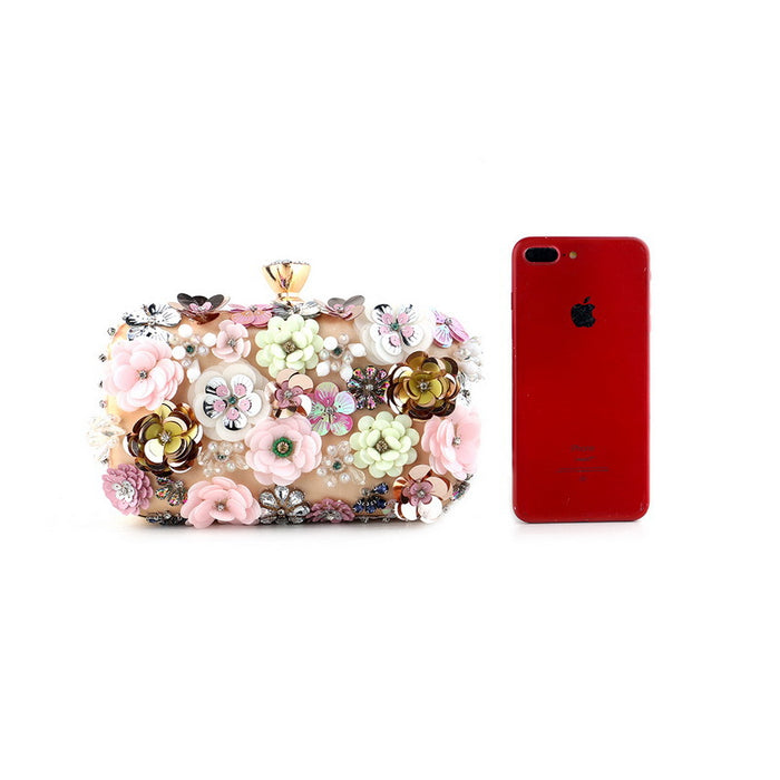 Flower Evening Bag Ladies European and American Banquet Clutch Evening Small Bag