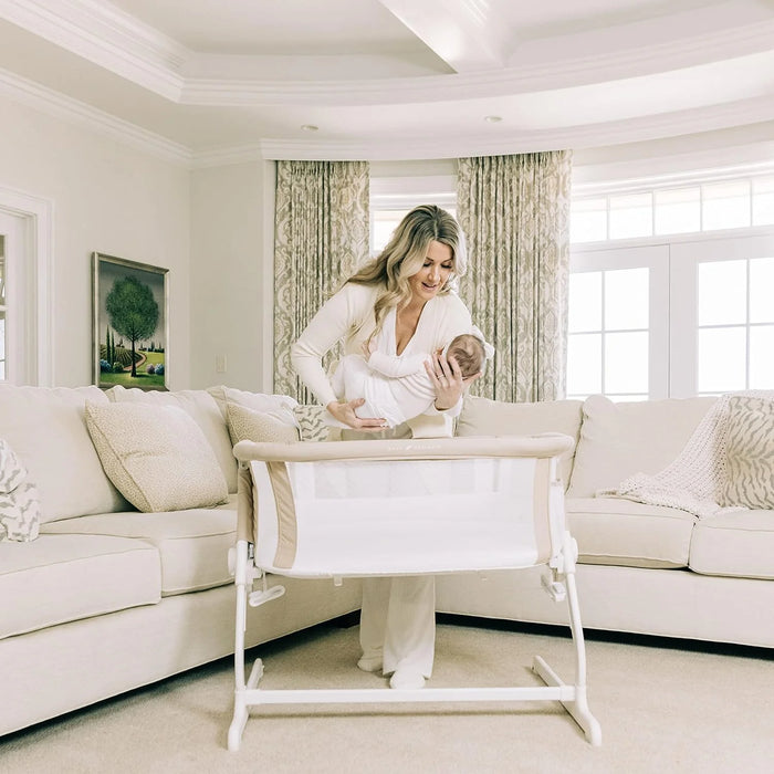beside Me Side Dreamer Organic Infant Bassinet, Organic Oat Color