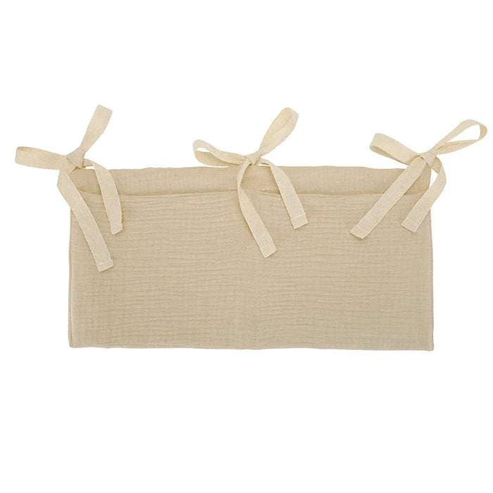Baby Crib Storage Bag Cotton Double Pouch Newborn Bed Headboard Organizer for Kids Baby Bedding Diaper Toys Bag