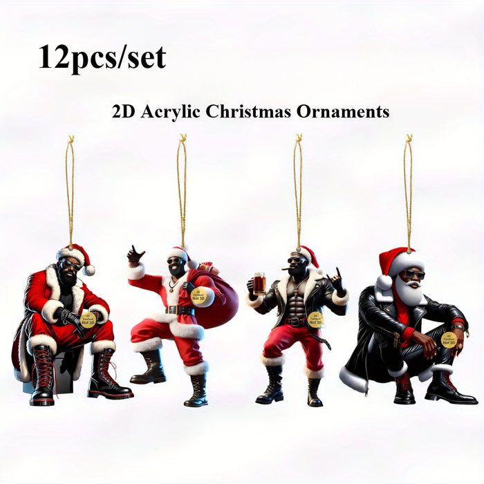 12pcs African American Christmas Ornaments Set.