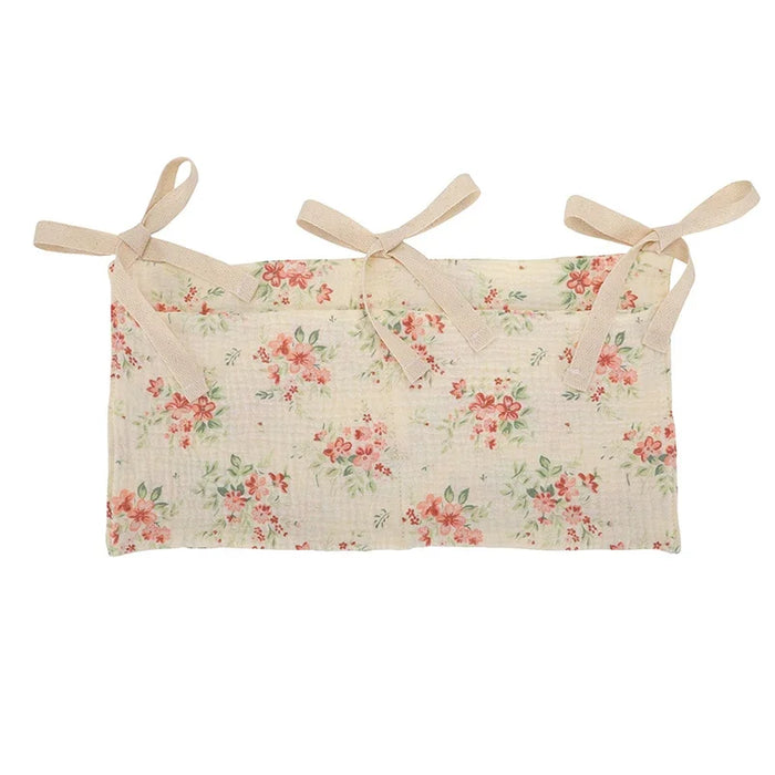Baby Crib Storage Bag Cotton Double Pouch Newborn Bed Headboard Organizer for Kids Baby Bedding Diaper Toys Bag