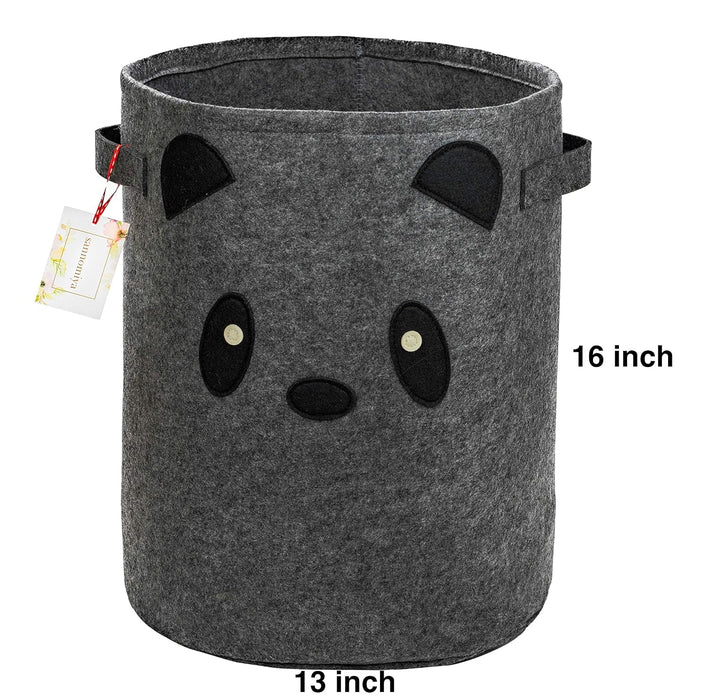 Kids’ Collapsible Laundry & Toy Basket – Felt Baby Hamper with Strong Handles & Cute Design – Kids & Baby Laundry Basket for Boys & Girls, Storage, Organization, Nursery by  - Panda