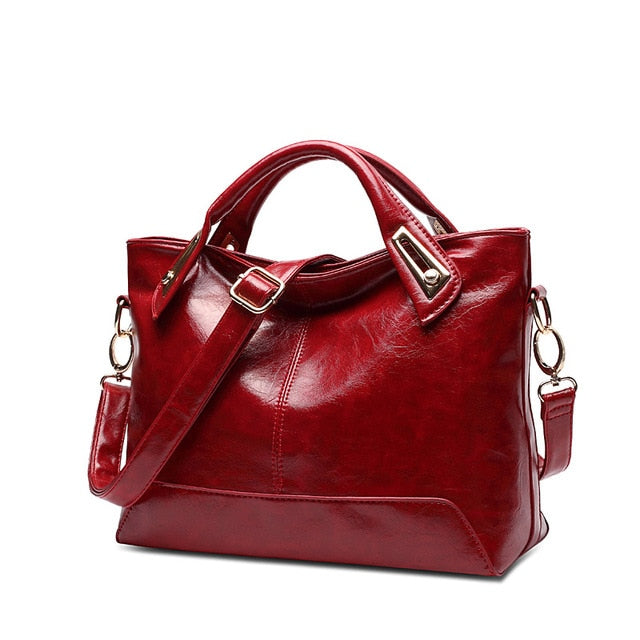 Oil Wax Leather Designer Handbag