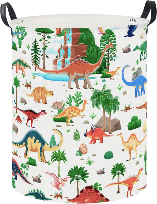 Large Laundry Basket,Waterproof Nursery Hamper,Collapsible Fabric Storage Container,Room Decor,Gift Basket(Ancient Dinosaurs