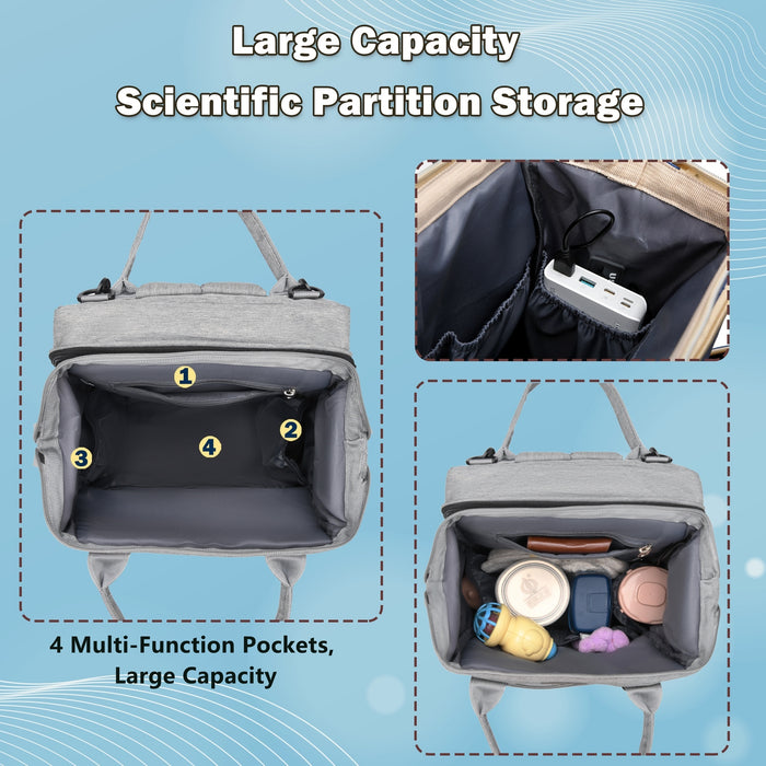 Lamroro Diaper Bag Backpack, Baby Diaper Bags, Multifunctional Travel Diaper Backpack for Baby Boy & Girls, with Portable Diaper Pad, Stroller Straps, Pacifier Case, Toy Rack, and Mosquito Net. Baby Registry Search, Newborn E