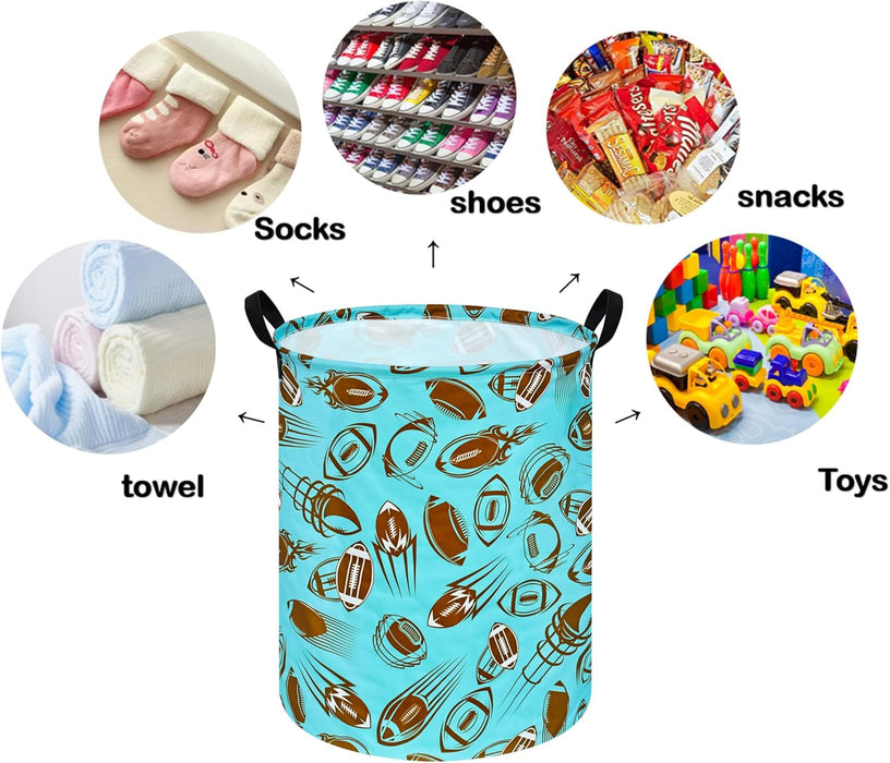 Round Laundry Hamper Storage Basket Laundry Organizer Hamper Storage Bins Clothes and Toys Box Nursery Hamper Gift Basket for Kids with Handles