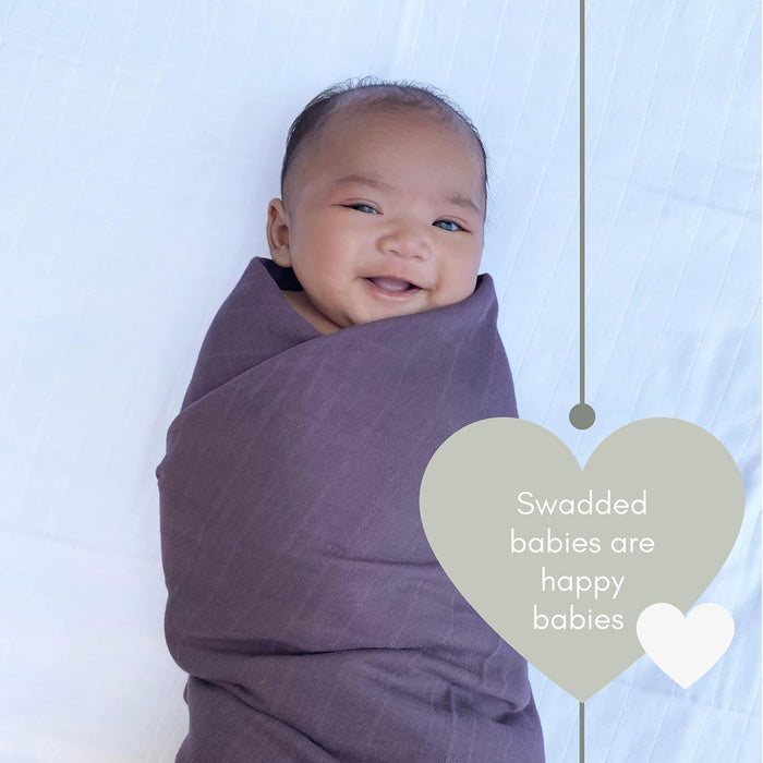 Organic Muslin Swaddle Blankets - 100% Cotton for Girl and Boy - Receiving Blanket - 2 Pack of Baby Swaddle Blankets for Gender Neutral Nursery (Mauve and Beige)