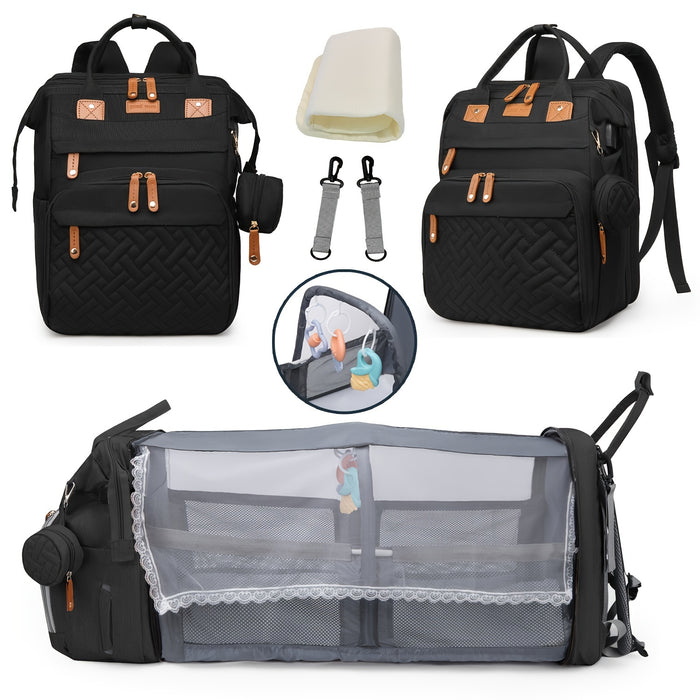 Lamroro Diaper Bag Backpack, Baby Diaper Bags, Multifunctional Travel Diaper Backpack for Baby Boy & Girls, with Portable Diaper Pad, Stroller Straps, Pacifier Case, Toy Rack, and Mosquito Net. Baby Registry Search, Newborn E
