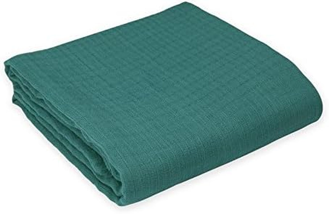 Organic Muslin Baby Boy Girl Unisex Swaddle Blankets 4 Pack Receiving Blankets Solid Teal, Lime, Taupe, Navy