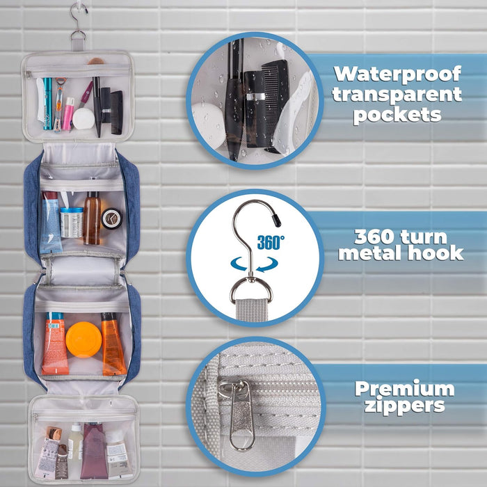 Premium Travel Toiletry Bag for Women, TSA Approved Hanging Toiletry Bag for Men, Makeup Bag, Travel Makeup Bag, Cosmetic Bag, Makeup Organizer Bag, Makeup Travel Bag for Toiletries