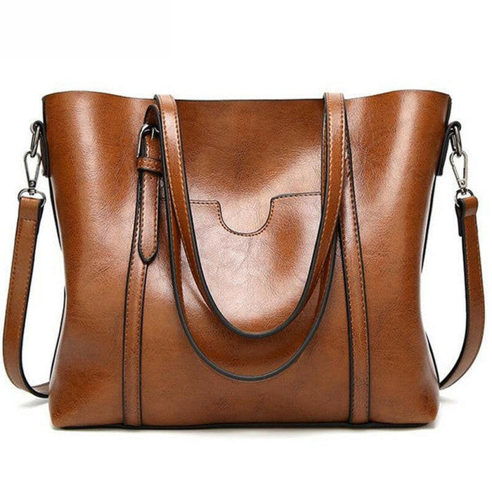 Oil wax Leather Handbag Luxury Hand Bag with Purse Pocket