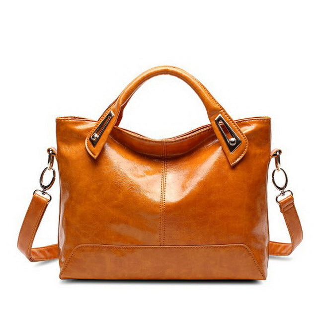 Oil Wax Leather Designer Handbag