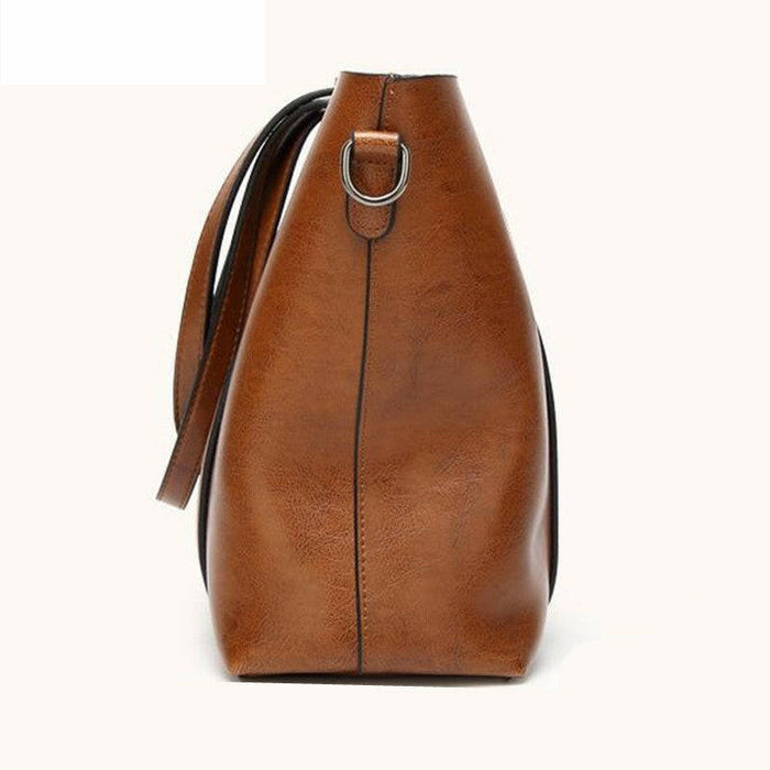 Oil wax Leather Handbag Luxury Hand Bag with Purse Pocket