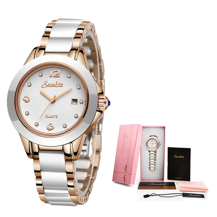 Rose Gold Ladies Watch  New Creative Waterproof