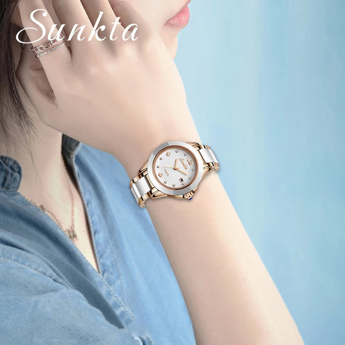 Rose Gold Ladies Watch  New Creative Waterproof