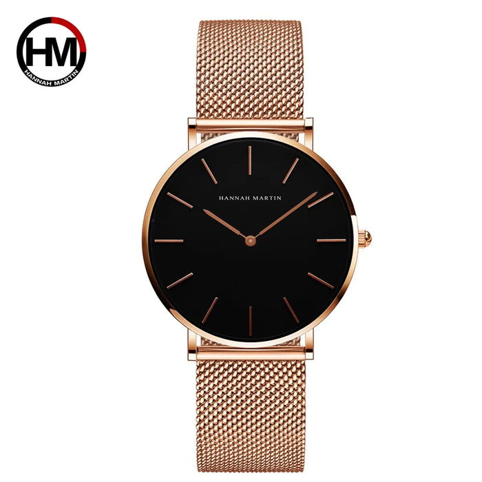 Quartz Movement Ladies Wristwatche Stainless Steel Mesh Top Luxury Brand Rose Gold Waterproof