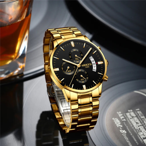 NIBOSI Fashion Luxury Women Watches Stainless Steel Gold Waterproof Ladies Bracelet Watch Female Quartz Watch Dropshipping