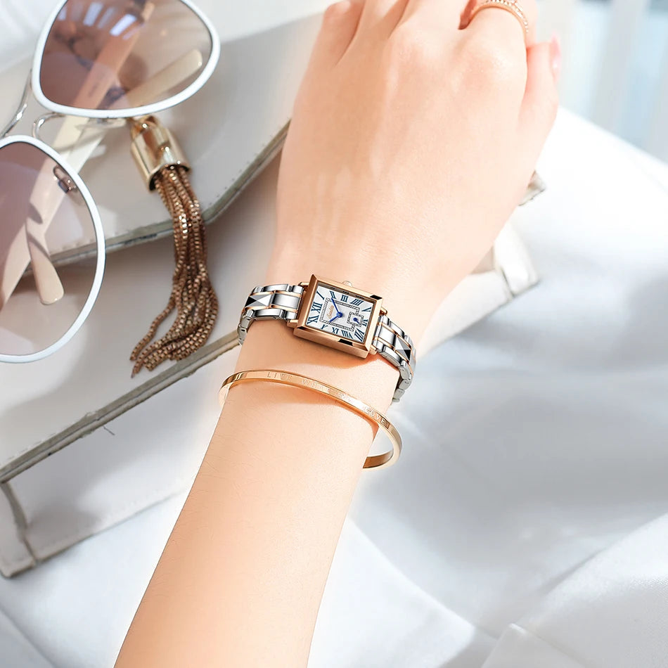 Rose Gold Top Luxury Watch Woman Quartz Waterproof