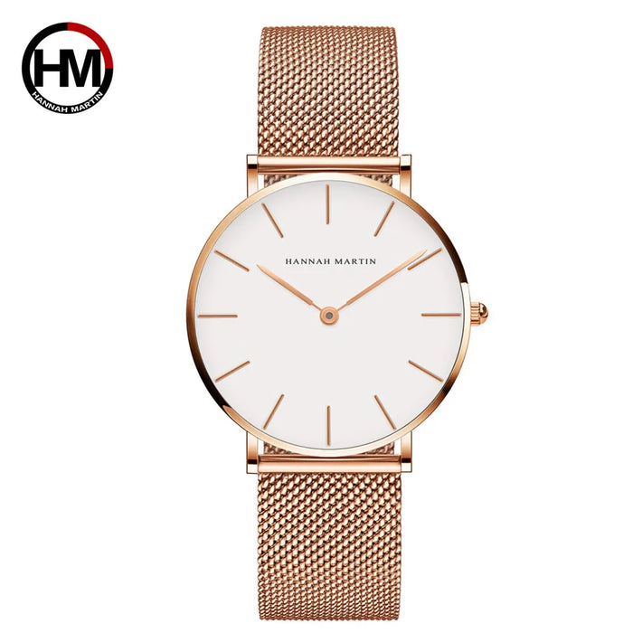 Quartz Movement Ladies Wristwatche Stainless Steel Mesh Top Luxury Brand Rose Gold Waterproof