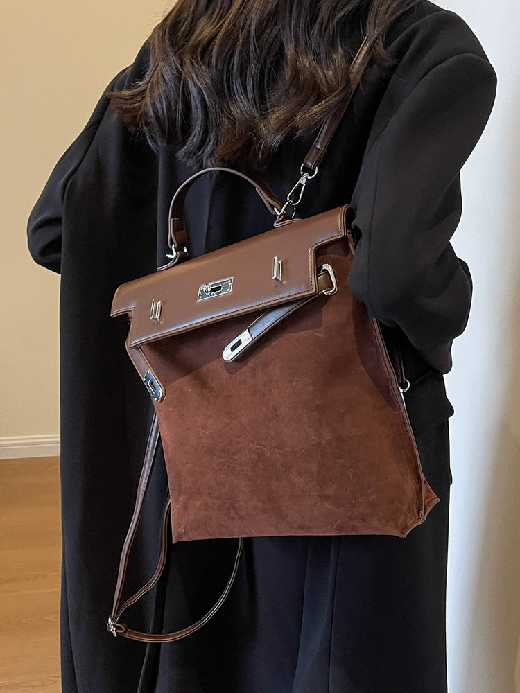 Women’s Suede Shoulder Backpack