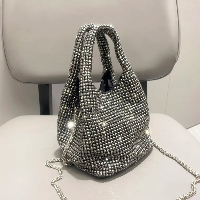 Shiny Crystal Clutch by ShantiRoze Fashion, elegant evening accessory enhancing your formal attire