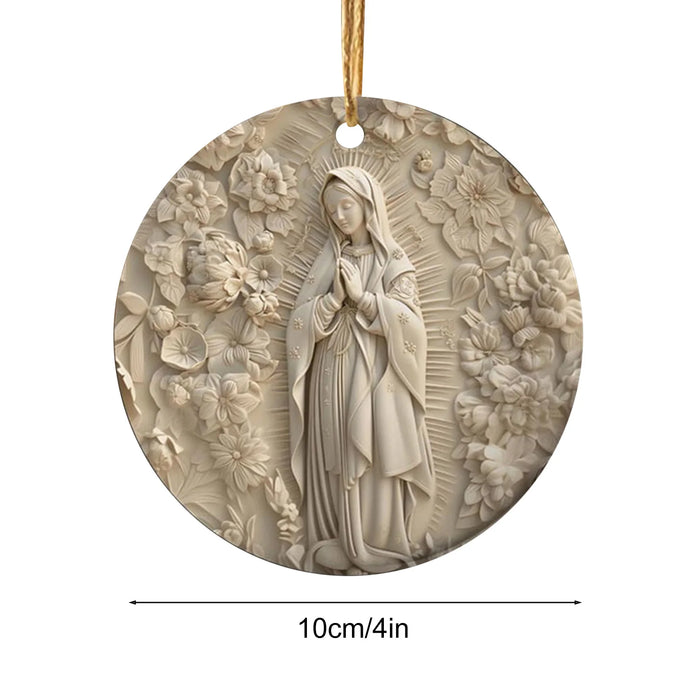 12x Wooden Nativity Scene Ornaments