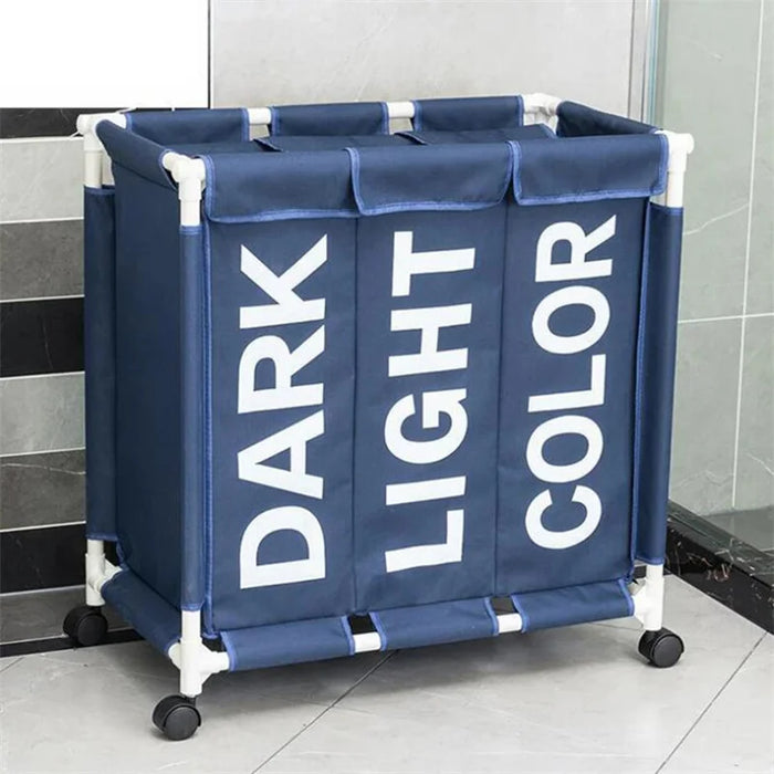 3-Grid Dirty Clothes Hamper with Lid