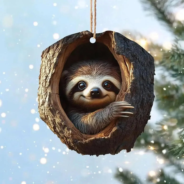 Acrylic Cartoon Forest Christmas Ornaments