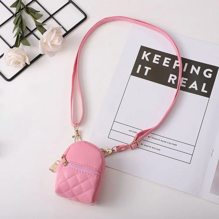 Portable Coin Purse New PU Leather Solid Color Crossbody bag Lightweight Mini Makeup Bag Women