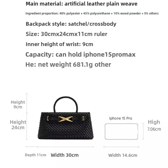 JW PEI Woven Bag Women's New Elora Hand-held Shoulder Messenger Bag French Niche High-end