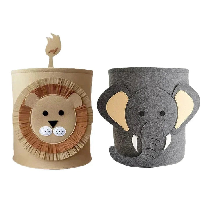 Panda & Dinosaur Felt Toy Storage Basket
