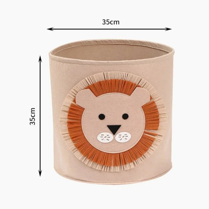 Panda & Dinosaur Felt Toy Storage Basket