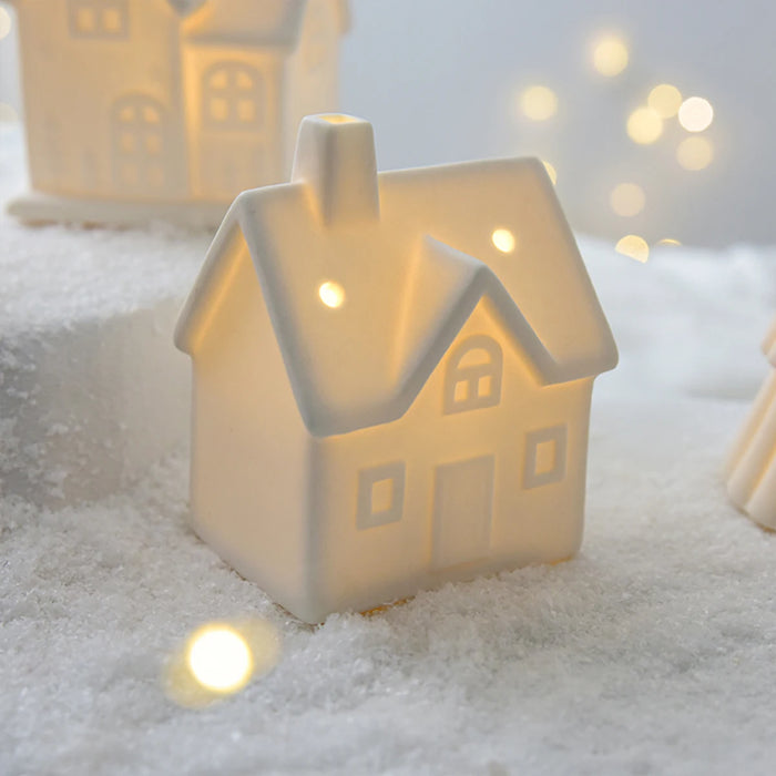 Glowing Christmas Ceramic House Decoration