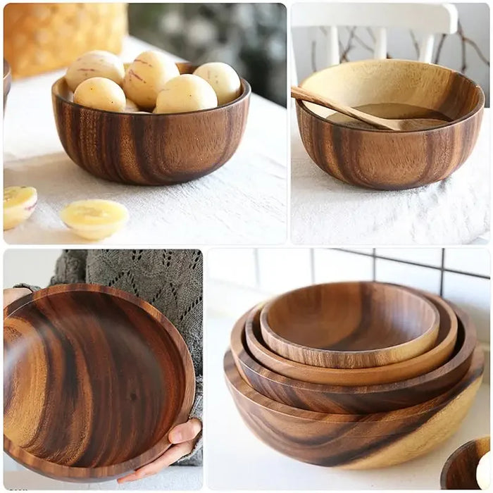 Natural Wooden Kitchen Bowl