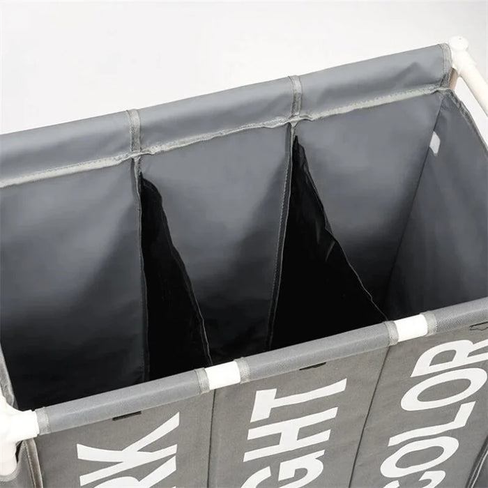 3-Grid Dirty Clothes Hamper with Lid
