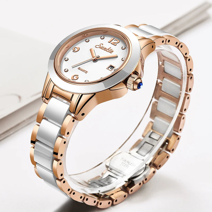 Rose Gold Ladies Watch  New Creative Waterproof