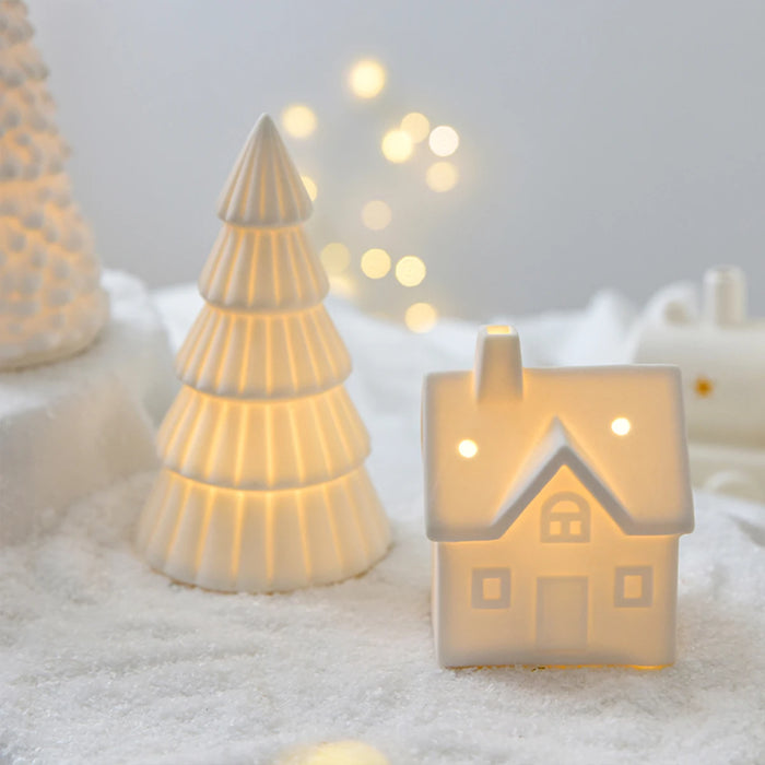 Glowing Christmas Ceramic House Decoration