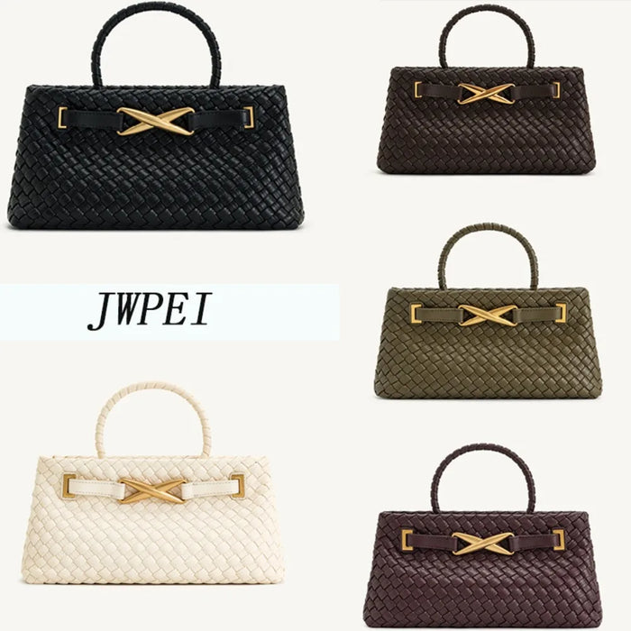 JW PEI Woven Bag Women's New Elora Hand-held Shoulder Messenger Bag French Niche High-end