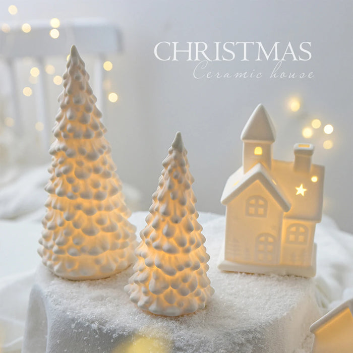 Glowing Christmas Ceramic House Decoration
