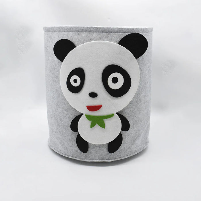 Panda & Dinosaur Felt Toy Storage Basket