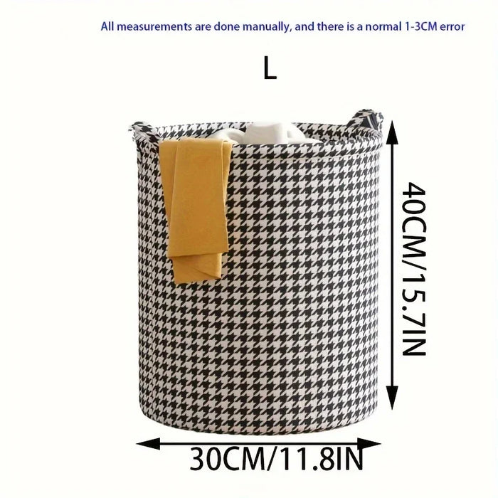 Foldable Houndstooth Laundry Hamper