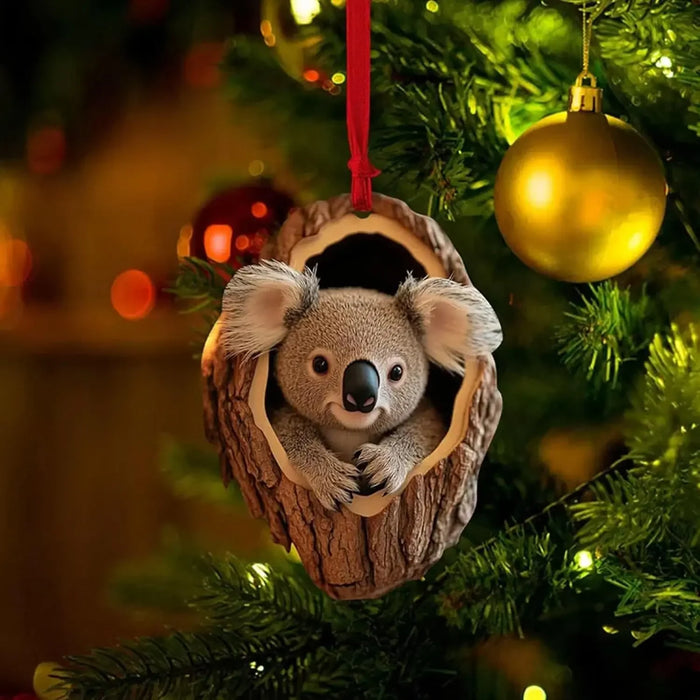 Acrylic Cartoon Forest Christmas Ornaments