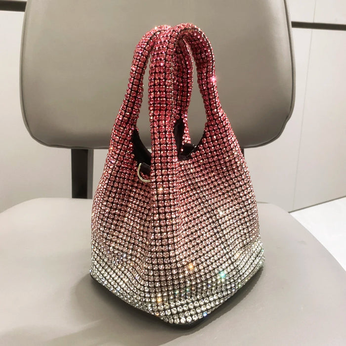 Shiny Crystal Clutch by ShantiRoze Fashion, elegant evening accessory enhancing your formal attire