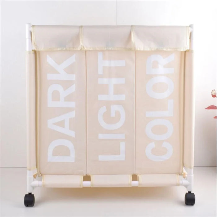 3-Grid Dirty Clothes Hamper with Lid