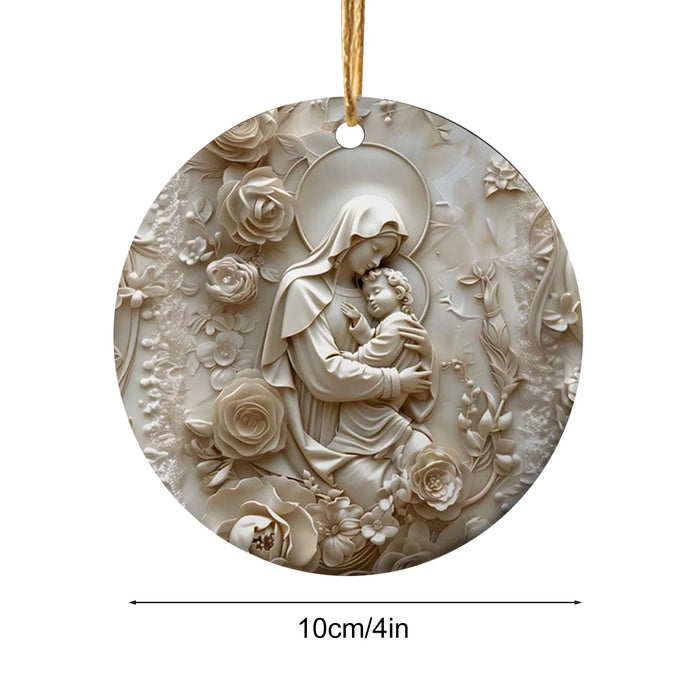 12x Wooden Nativity Scene Ornaments