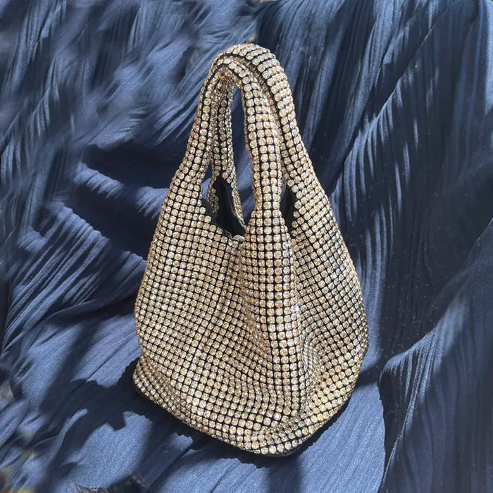 Shiny Crystal Clutch by ShantiRoze Fashion, elegant evening accessory enhancing your formal attire