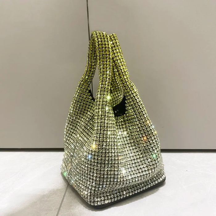 Shiny Crystal Clutch by ShantiRoze Fashion, elegant evening accessory enhancing your formal attire