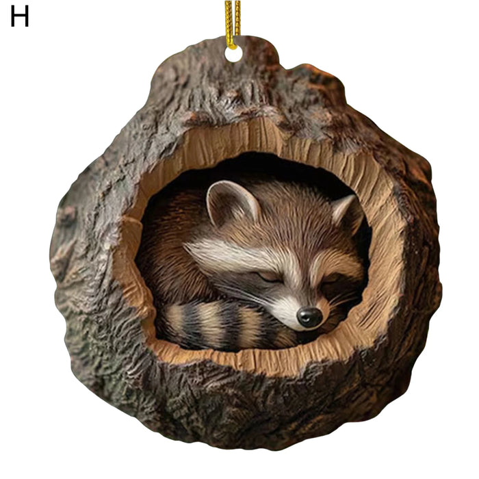 2D Acrylic Forest Christmas Ornaments